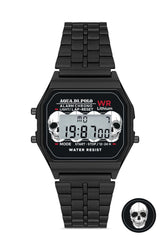 Unisex Siyah Retro Kurukafa Desenli Dijital Kol Saati Apwa064600